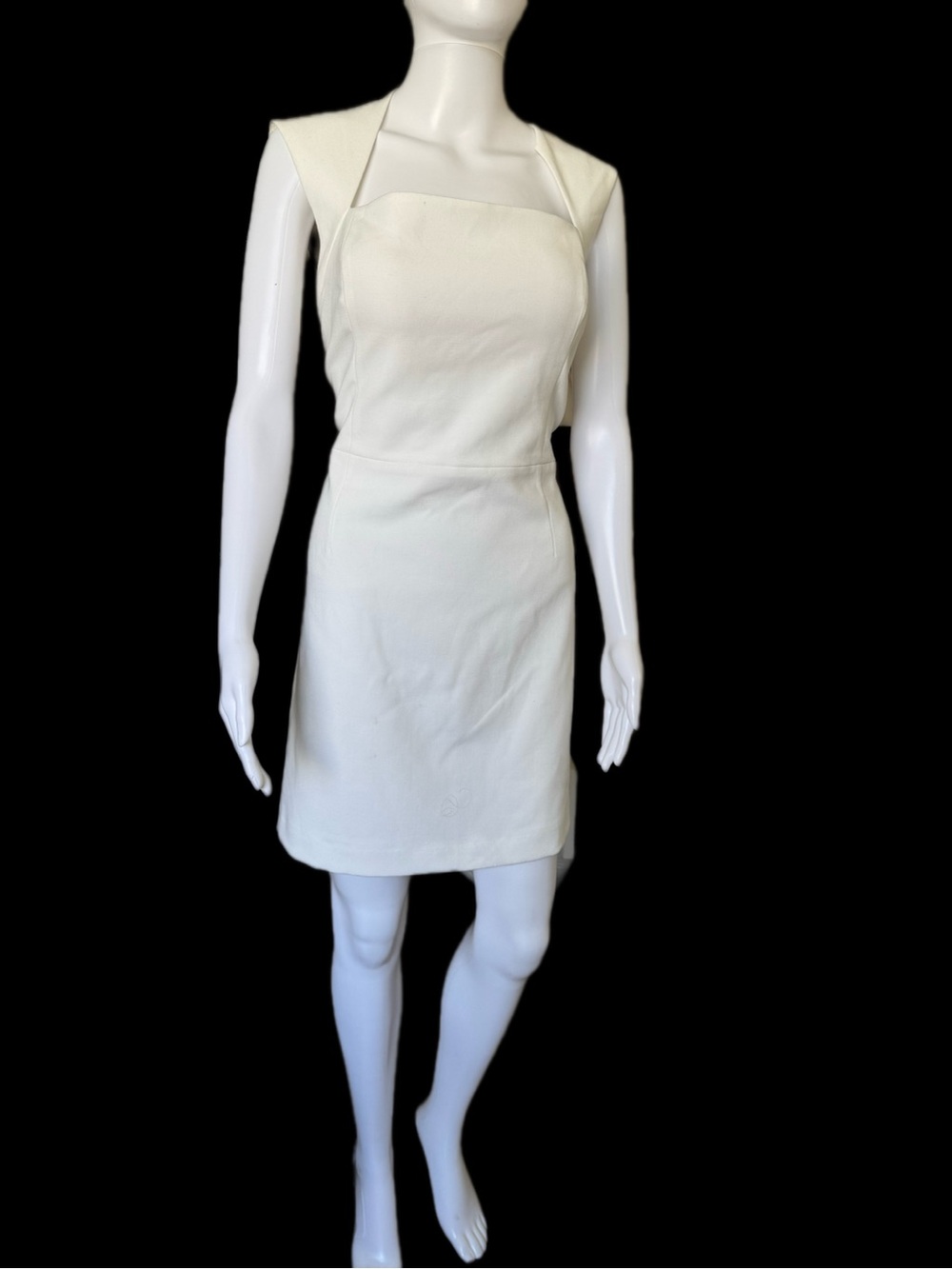 French Connection Ivory Square-Neck Mini Dress (XL/XXL)
